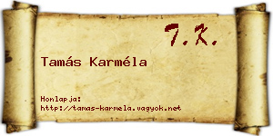 Tamás Karméla névjegykártya